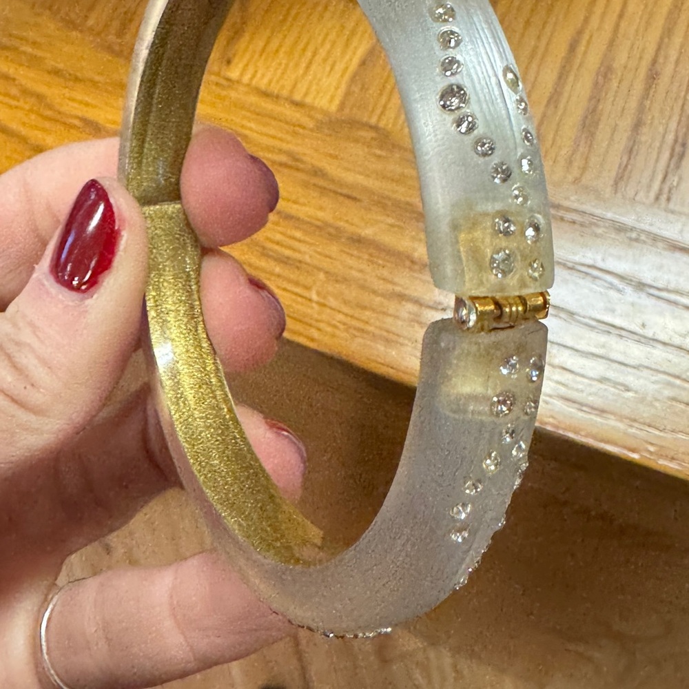 Alexis Bittar Confetti Crystal Lucite Hinge Bracelet - Picture 6 of 8